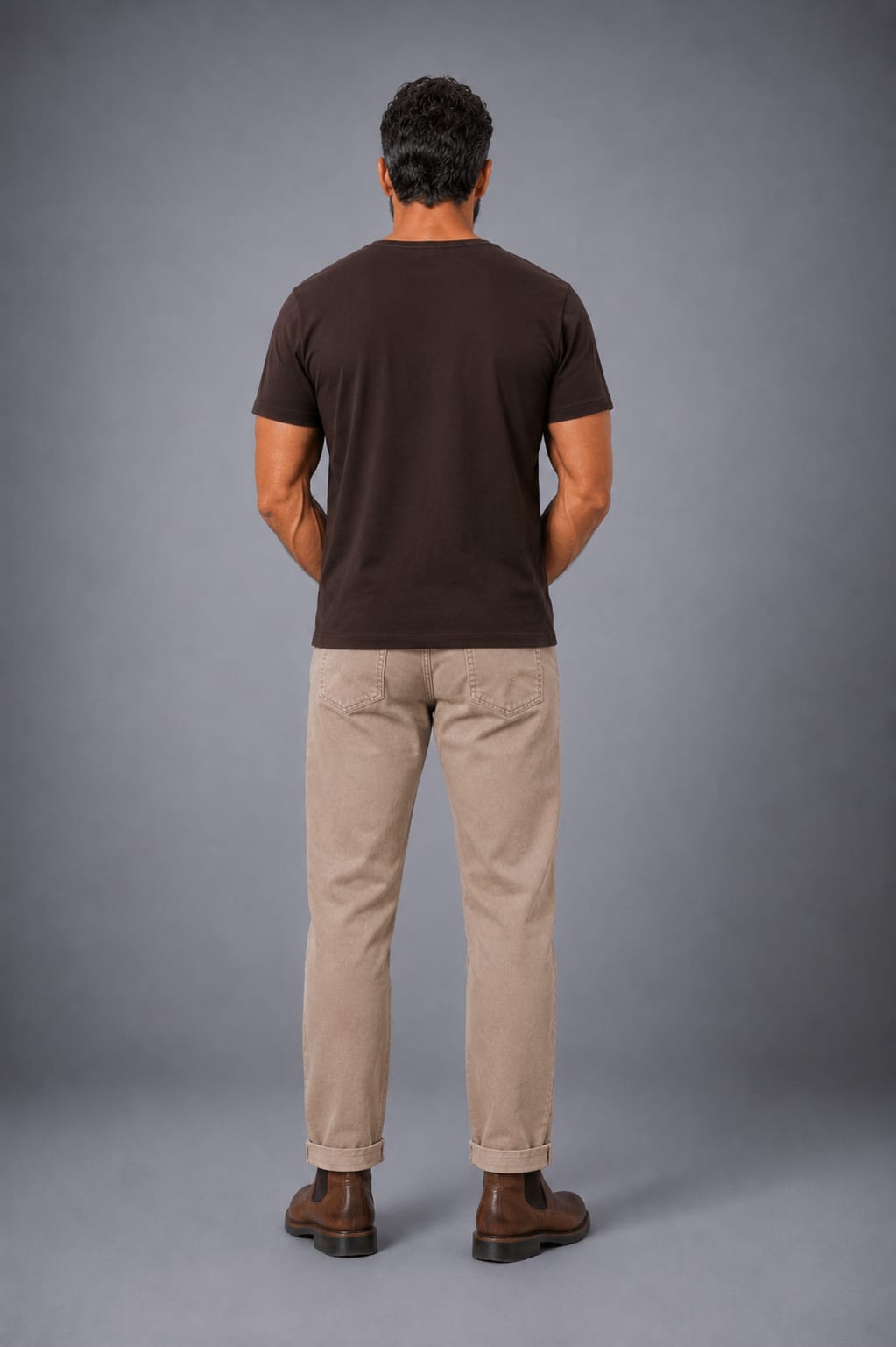 CAMISETA CUELLO REDONDO CHOCOLATE