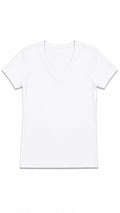 CAMISETA CUELLO EN V BLANCA