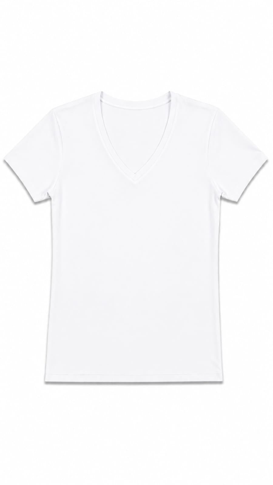 CAMISETA CUELLO EN V BLANCA