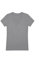 CAMISETA CUELLO EN V GRIS