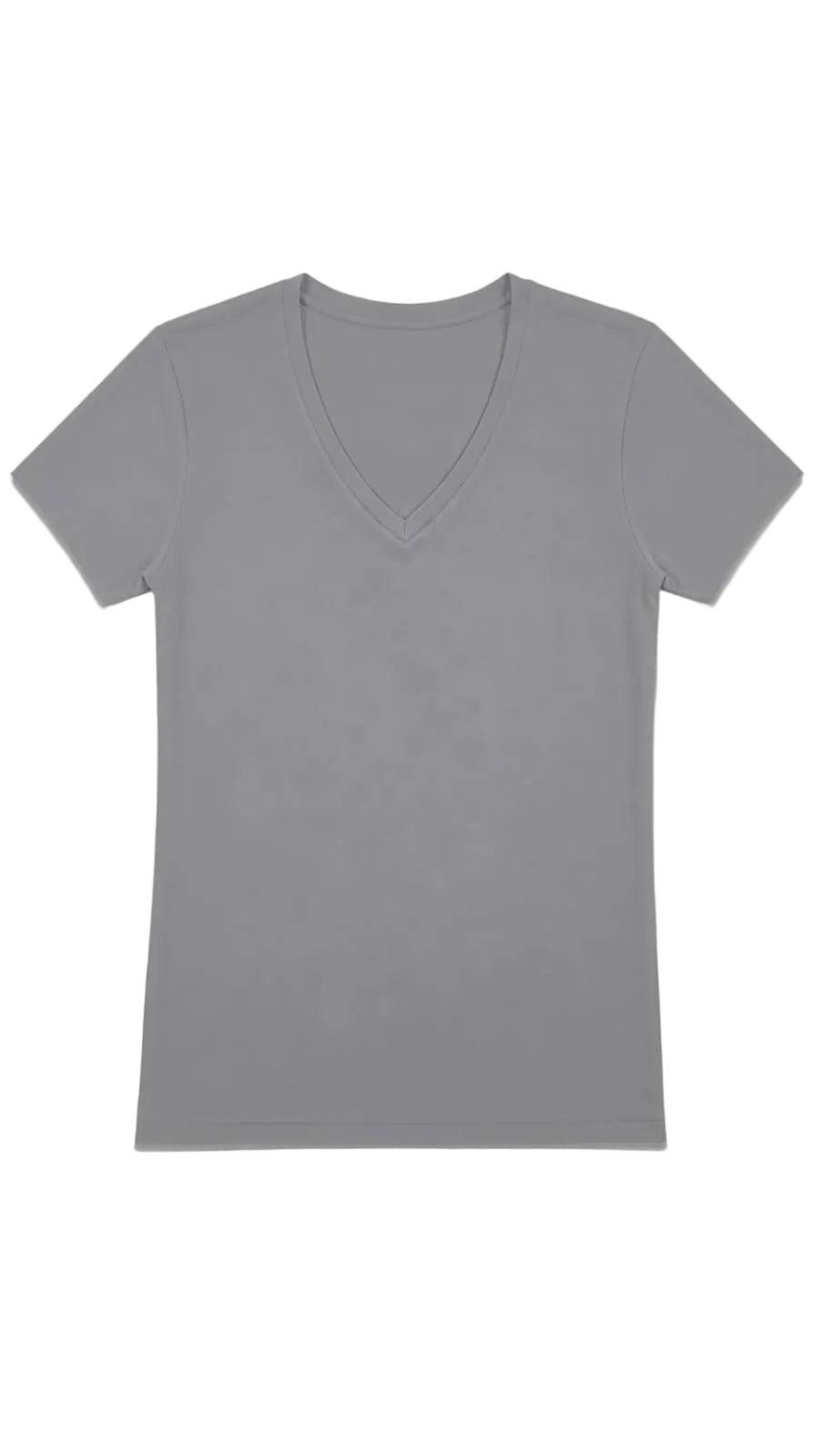 CAMISETA CUELLO EN V GRIS