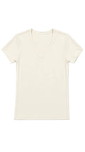 CAMISETA CUELLO EN V MARFIL
