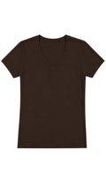 CAMISETA CUELLO EN V CHOCOLATE