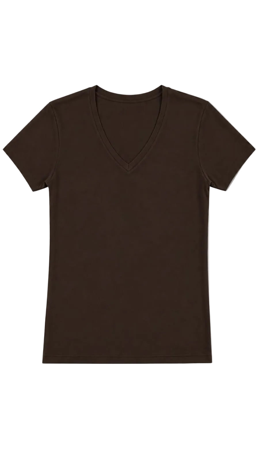 CAMISETA CUELLO EN V CHOCOLATE