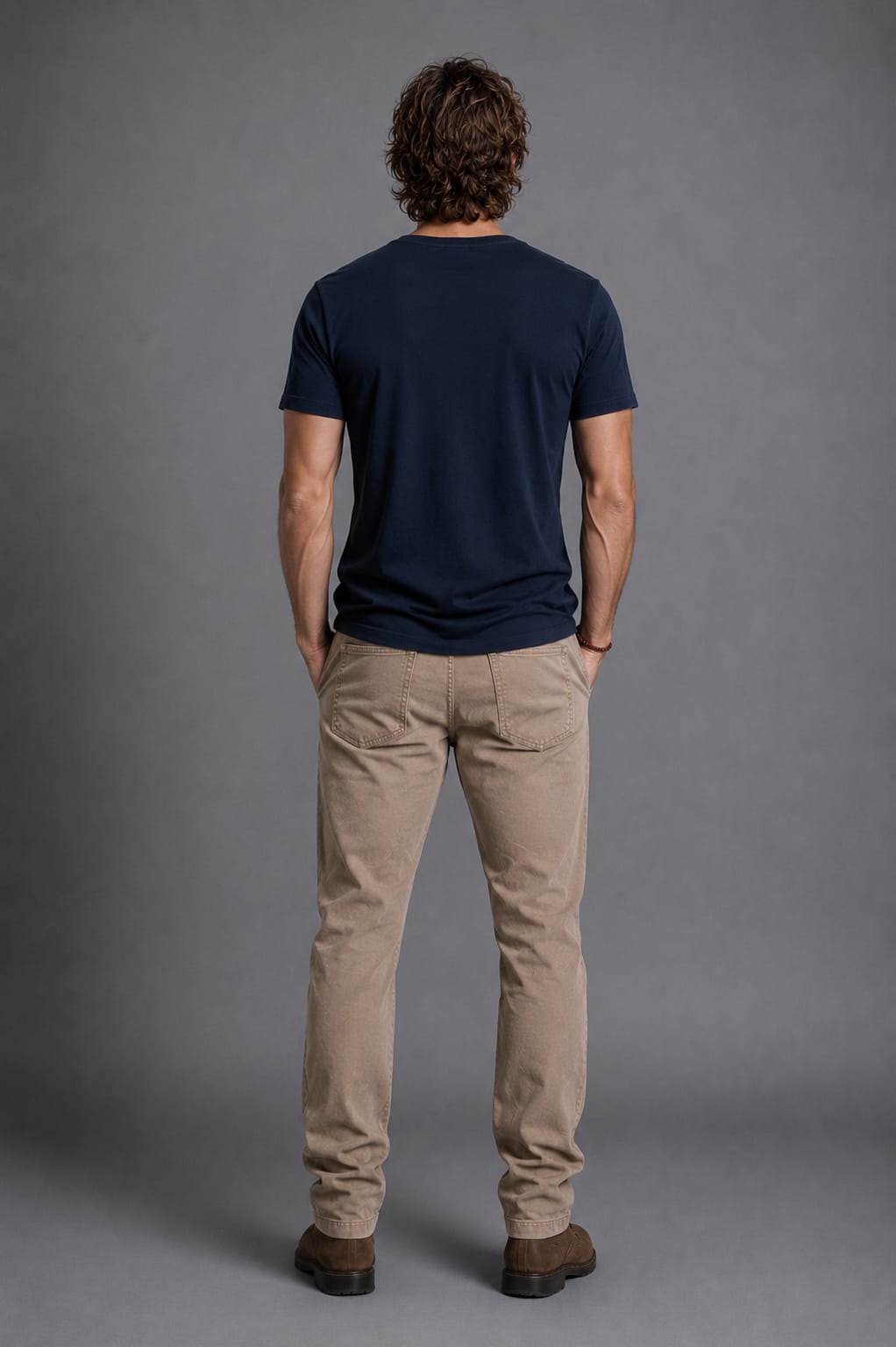 CAMISETA CUELLO EN V AZUL NAVY