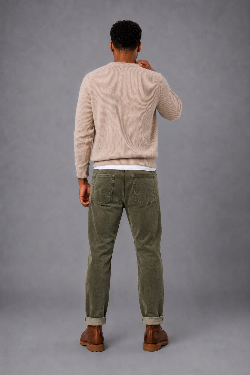 PANTALON CORDUROY VERDE OLIVA