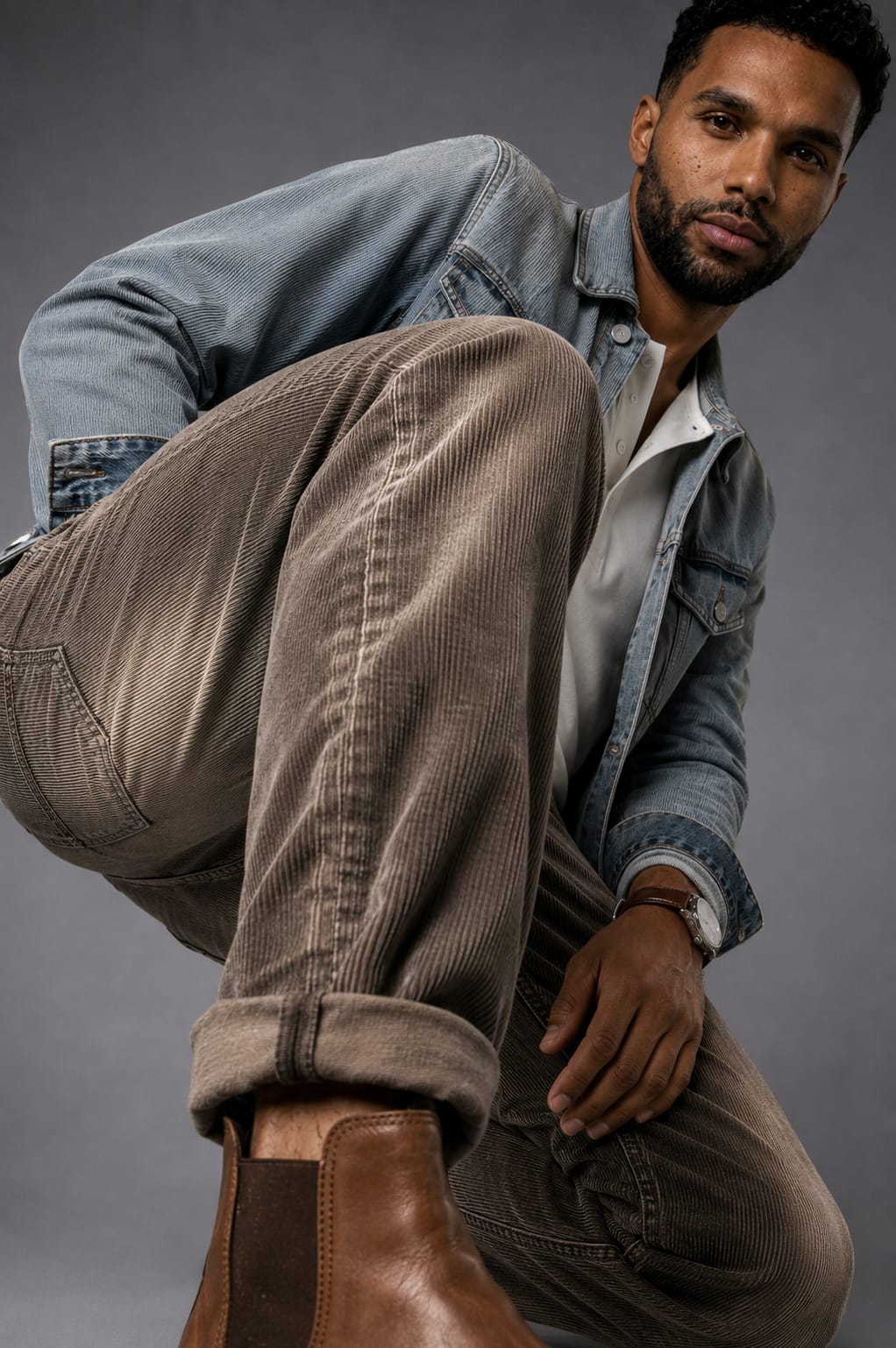 PANTALON CORDUROY TAUPE