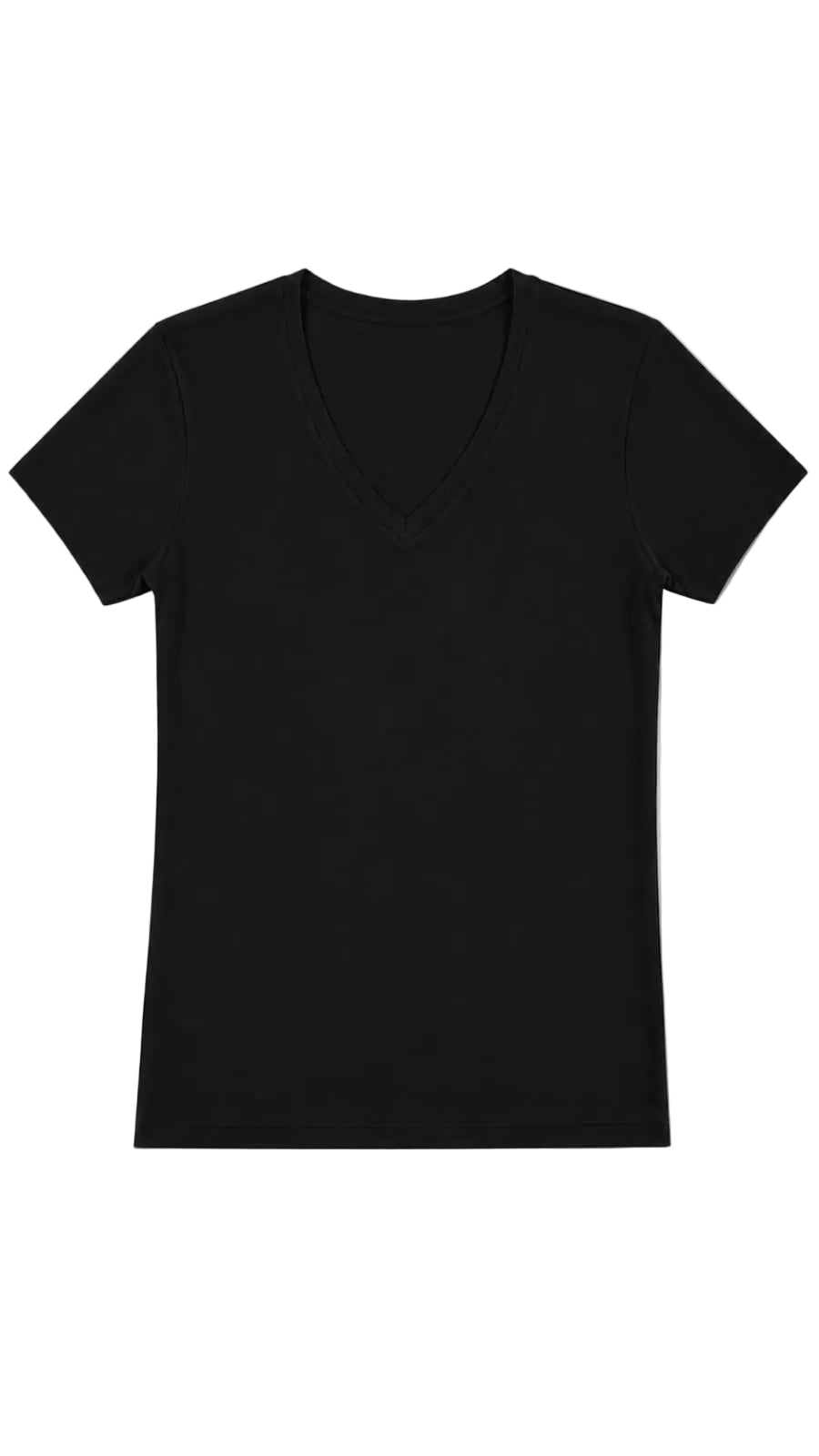 CAMISETA CUELLO EN V NEGRA