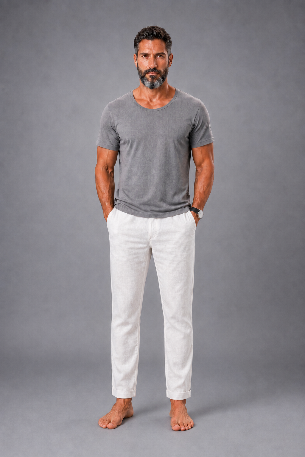 CAMISETA CUELLO REDONDO GRIS