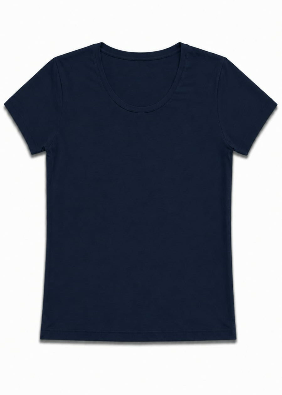 CAMISETA CUELLO REDONDO NEGRA