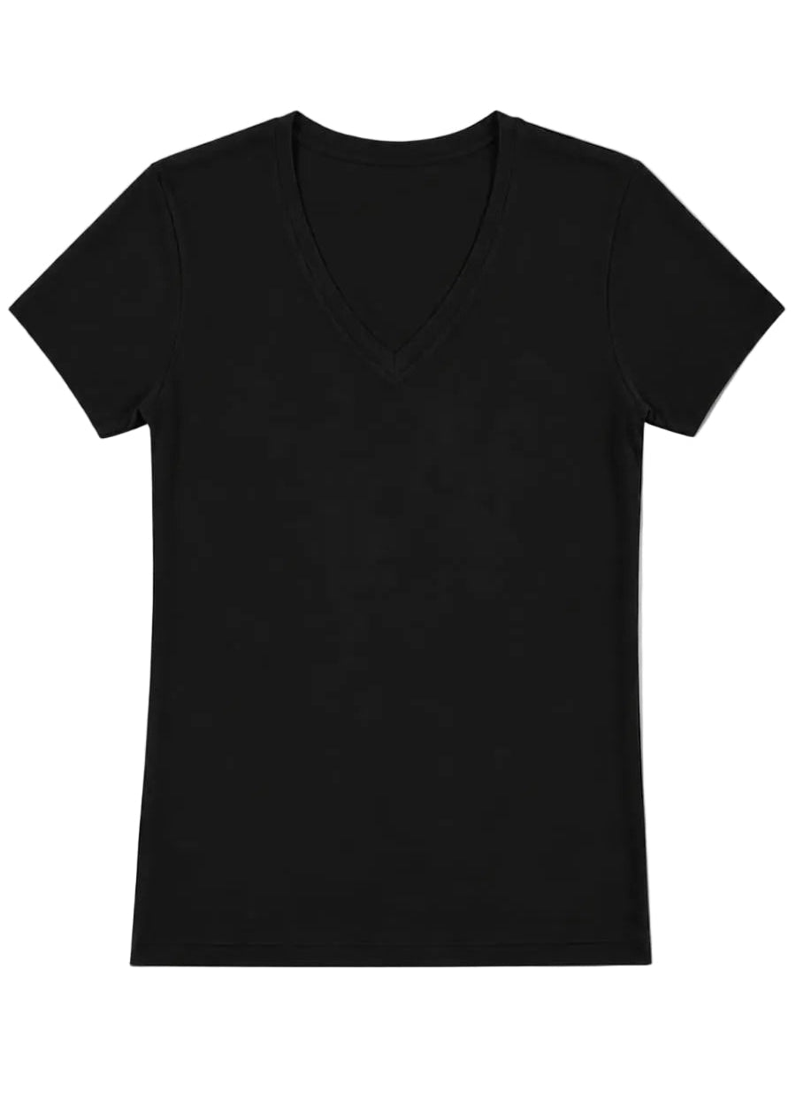 CAMISETA CUELLO EN V AZUL NAVY