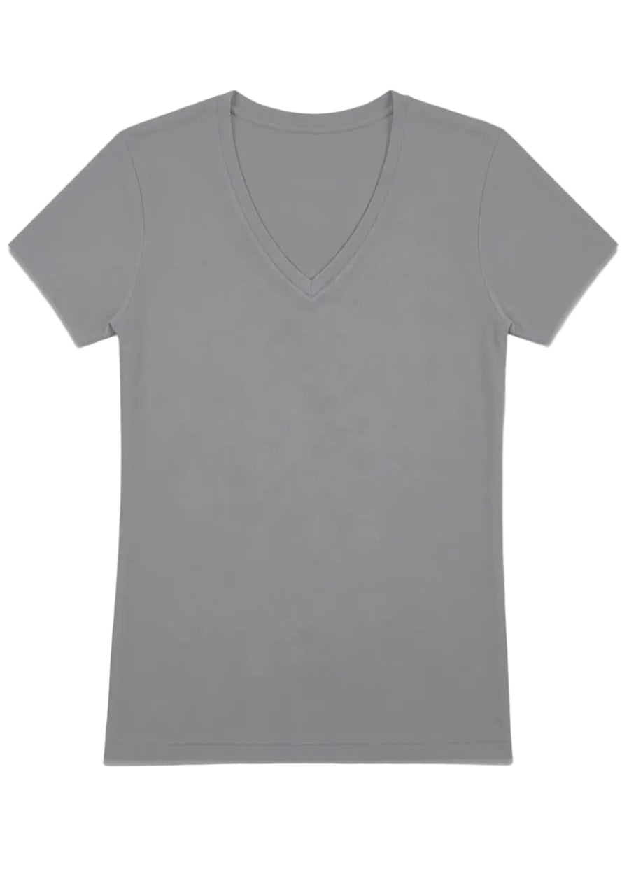 CAMISETA CUELLO EN V CHOCOLATE